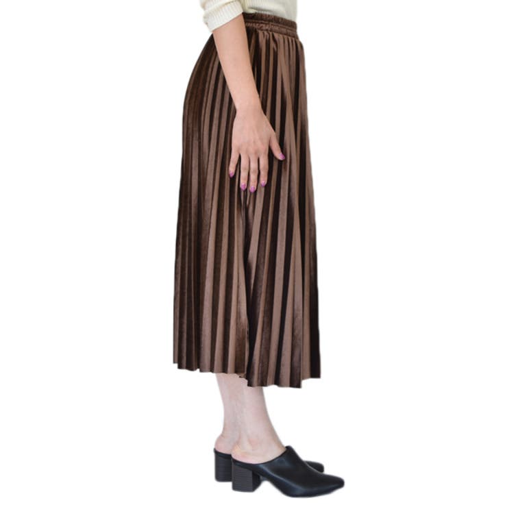 ミモレ丈ベロアプリーツスカート | ad thie | 詳細画像34 