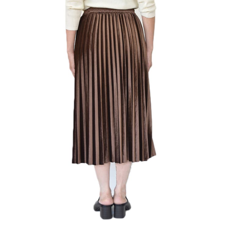 ミモレ丈ベロアプリーツスカート | ad thie | 詳細画像35 