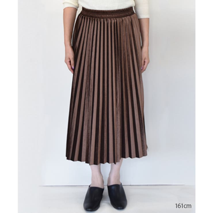 ミモレ丈ベロアプリーツスカート | ad thie | 詳細画像42 