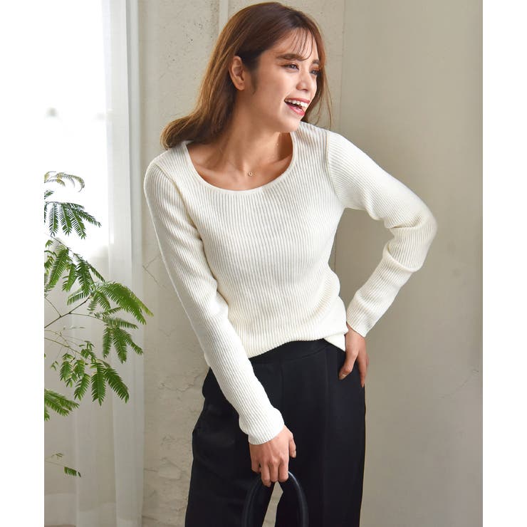 スクエアーニット リブニット トップス | ad thie | 詳細画像11 