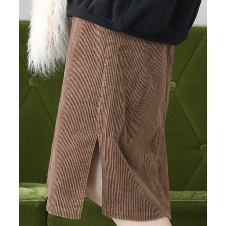 サイドスリット入りコーデュロイタイトスカート | ad thie | 詳細画像1 