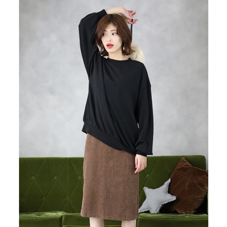 サイドスリット入りコーデュロイタイトスカート | ad thie | 詳細画像2 