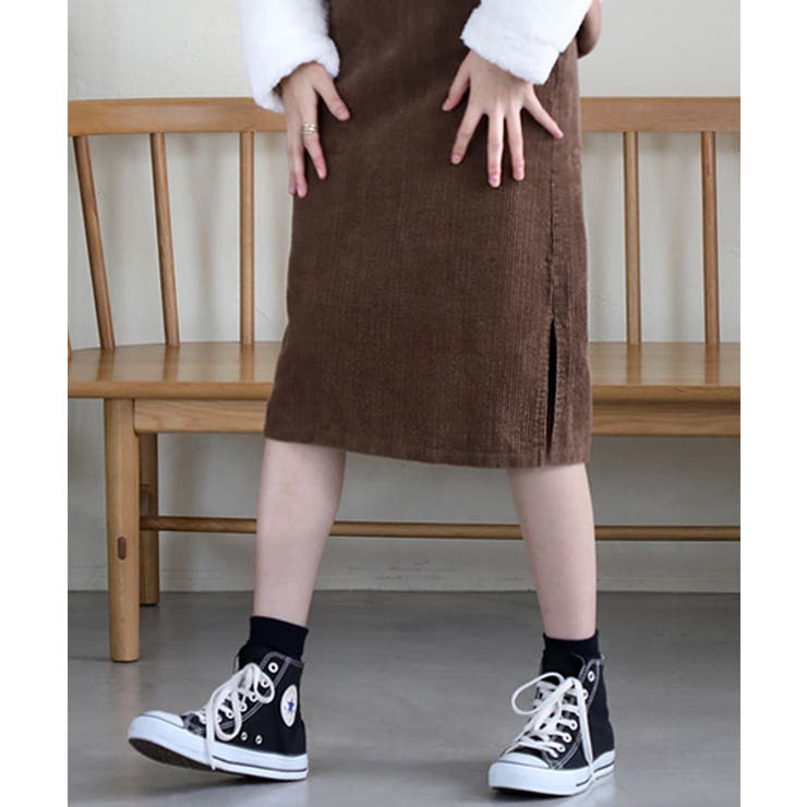 サイドスリット入りコーデュロイタイトスカート | ad thie | 詳細画像4 