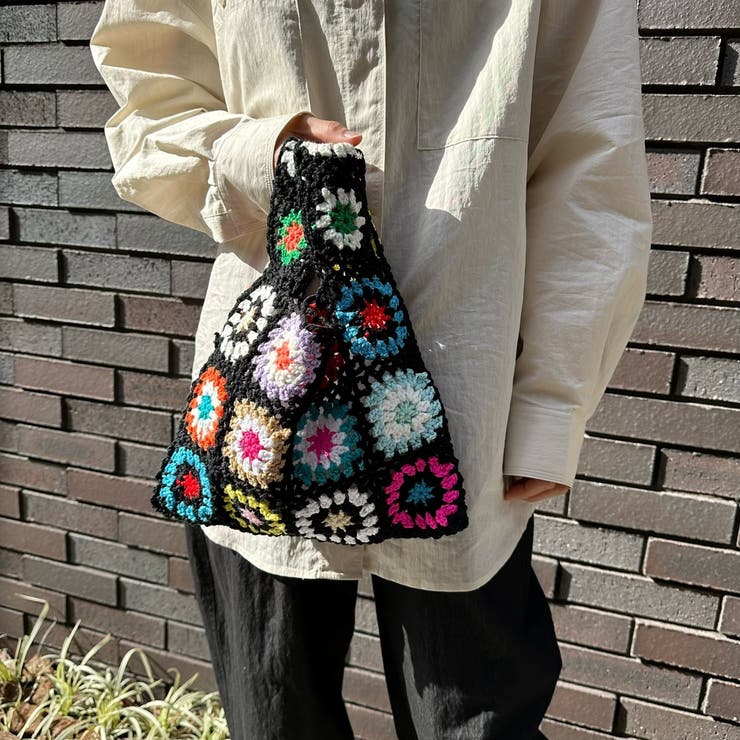 クロケットニットBAG ニット編み 韓国ファッション[品番：FEUW0001723