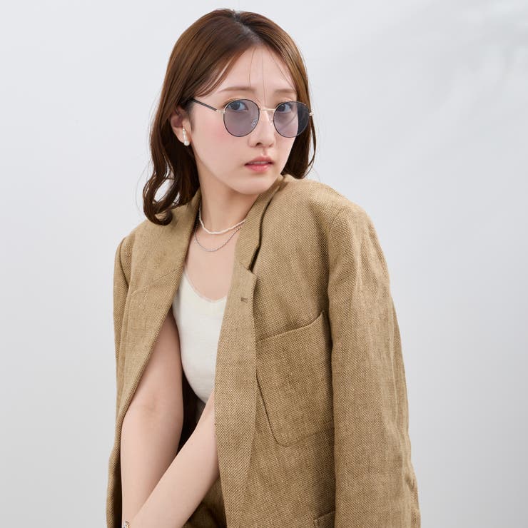 メタルフレームサングラス UVカット ユニセックス | feu | 詳細画像3 