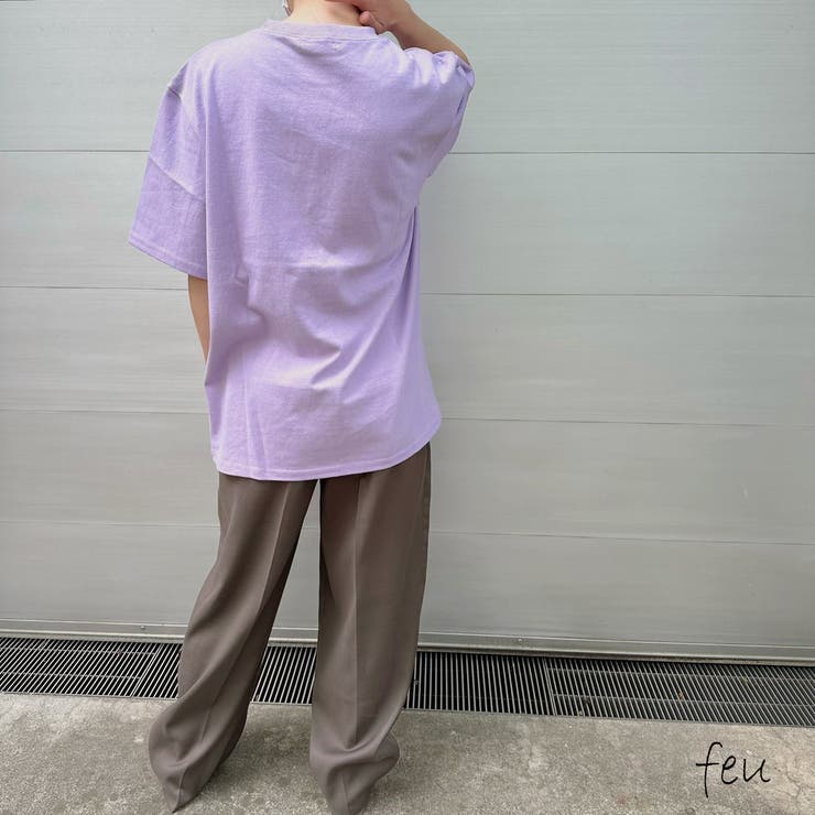 プレーンシンプルTシャツ 無地ビックサイズ 韓国ファッション | feu | 詳細画像2 