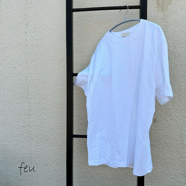 ホワイト | プレーンシンプルTシャツ 無地ビックサイズ 韓国ファッション | feu
