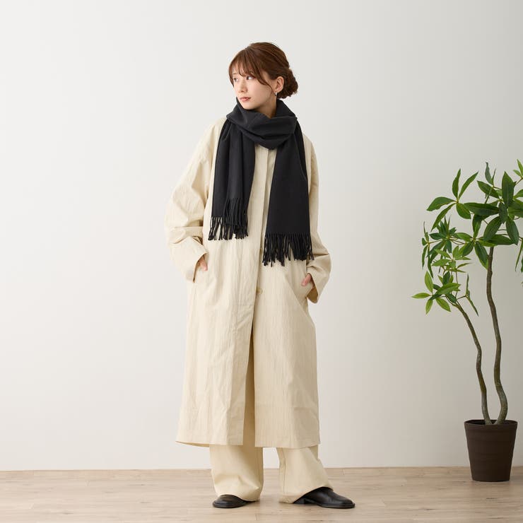 シンプル無地ストールマフラー 幅広い 中厚手 | feu | 詳細画像11 
