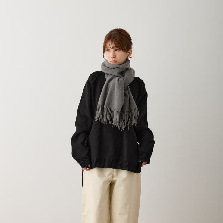 シンプル無地ストールマフラー 幅広い 中厚手 | feu | 詳細画像14 