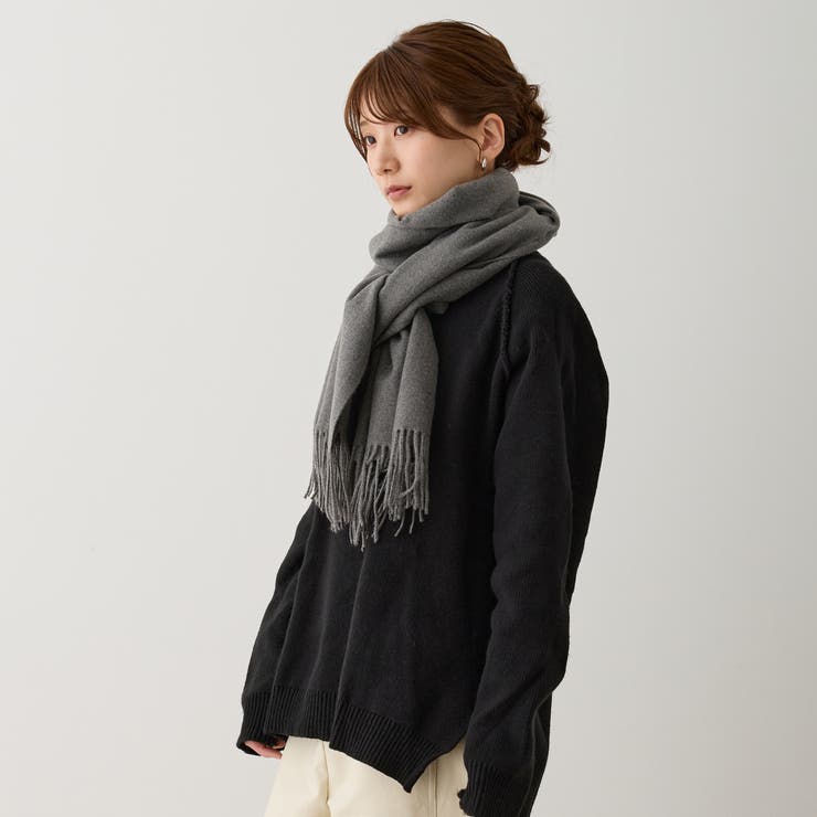 シンプル無地ストールマフラー 幅広い 中厚手 | feu | 詳細画像2 