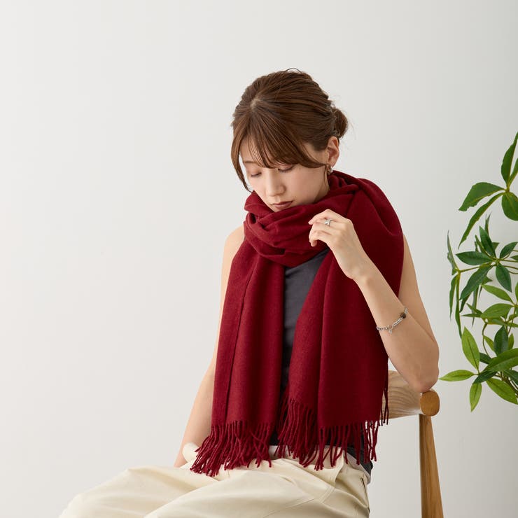 シンプル無地ストールマフラー 幅広い 中厚手 | feu | 詳細画像3 