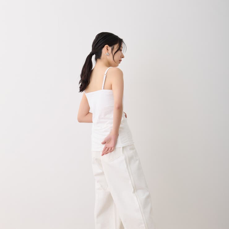カップ付きキャミソール ブラトップ 着丈長い[品番：FEUW0002273