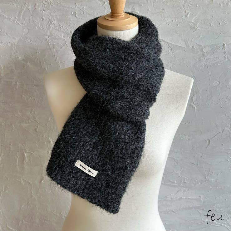 グレー | リブマフラー ふんわり 細め | feu