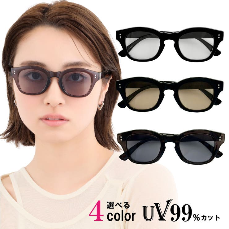 ウェリントンサングラス スクエア 99％UVカット | feu | 詳細画像1 