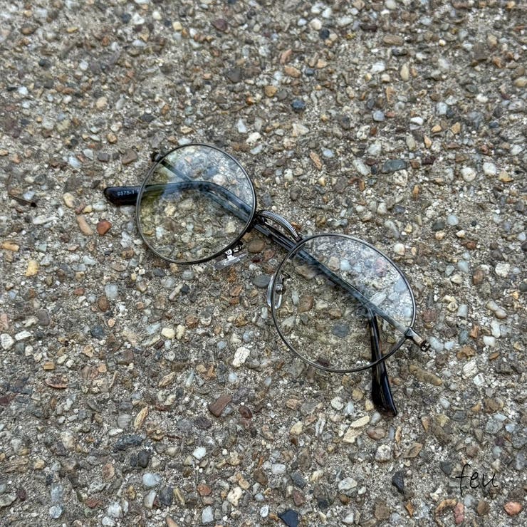 Aシルバー×クリアレンズ | メタルフレームサングラス 99％UVカット ボストン型 | feu