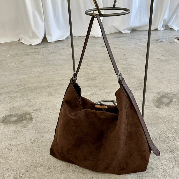 ブラウン | スウェード調ビックショルダーバッグ A4 大容量 | feu