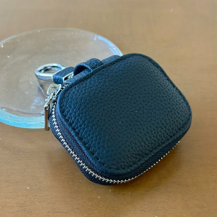 ブラック | 本革キーケース キーチャーム ポーチ | feu
