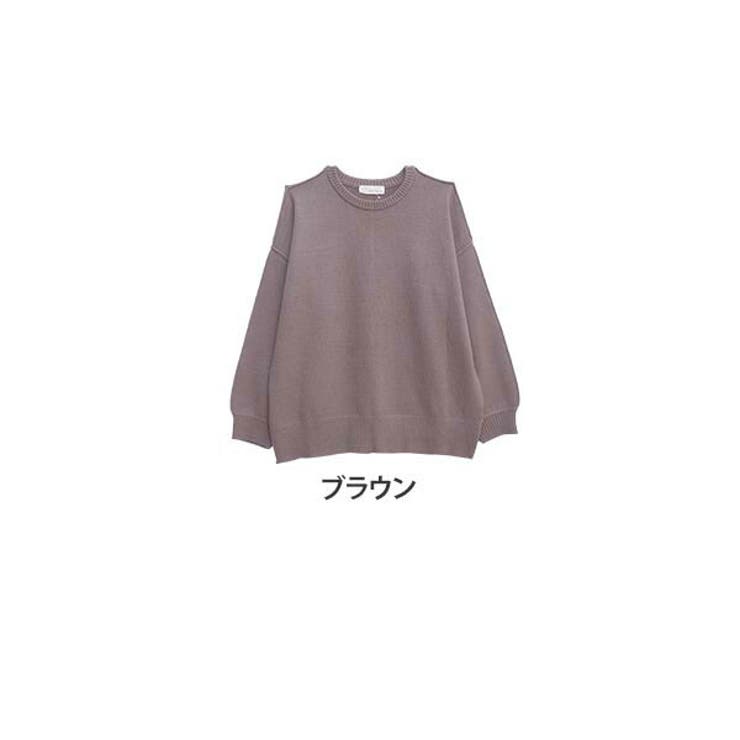 ブラウン | もっちりニット 裾スリット プルオーバー | A Happy Marilyn