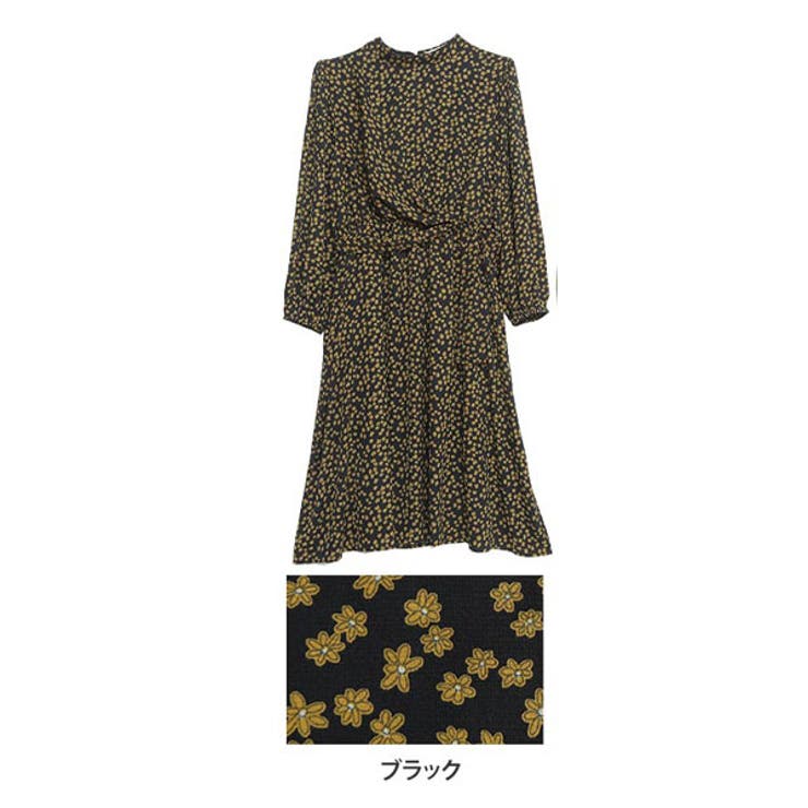 花柄プリント カシュクール ワンピース[品番：AH000018985]｜A