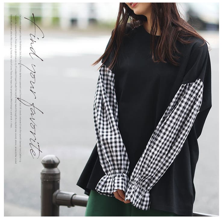 綿100％ 異素材使い トップス | A Happy Marilyn | 詳細画像10 