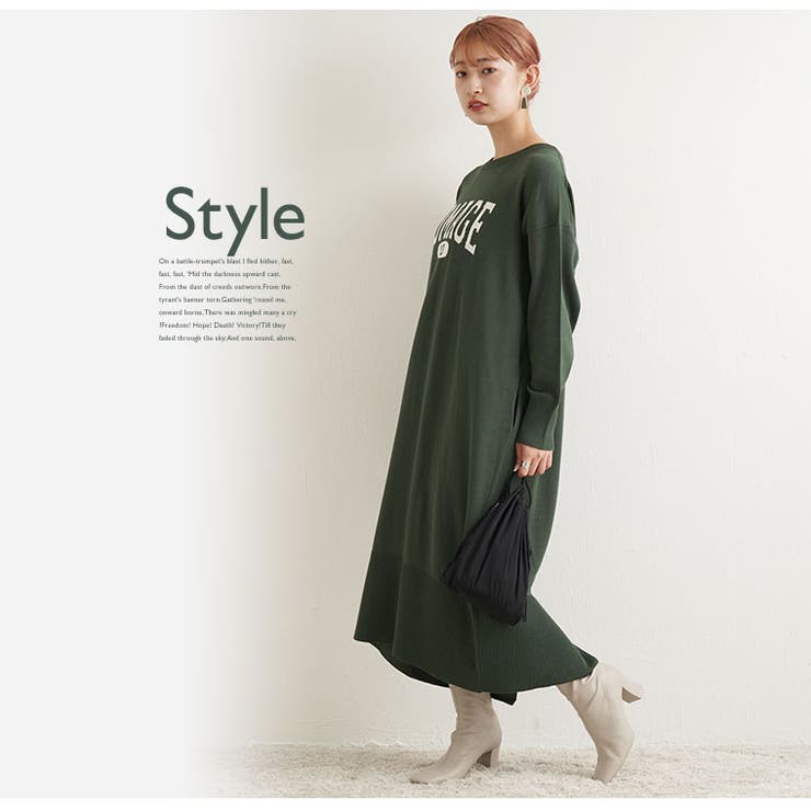 LAVEANGE カレッジロゴ ニットワンピース | A Happy Marilyn | 詳細画像4 