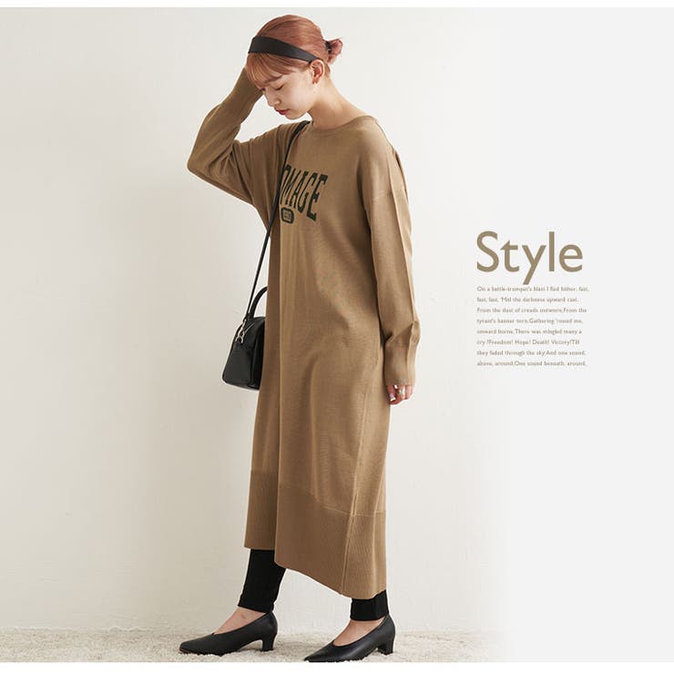 LAVEANGE カレッジロゴ ニットワンピース | A Happy Marilyn | 詳細画像11 