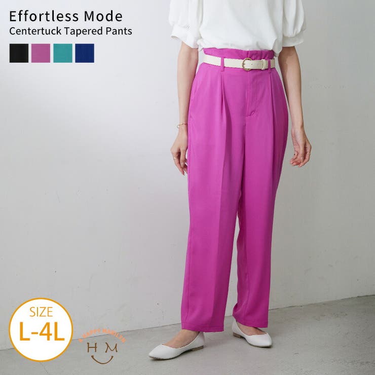 yori(ヨリ) 1タックテーパードパンツ YR2022-095AW-9 ピンク