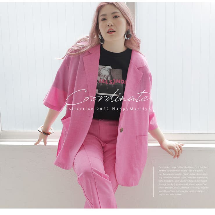 ラファモプロデュース リネンライク ゆるジャケット | A Happy Marilyn | 詳細画像14 