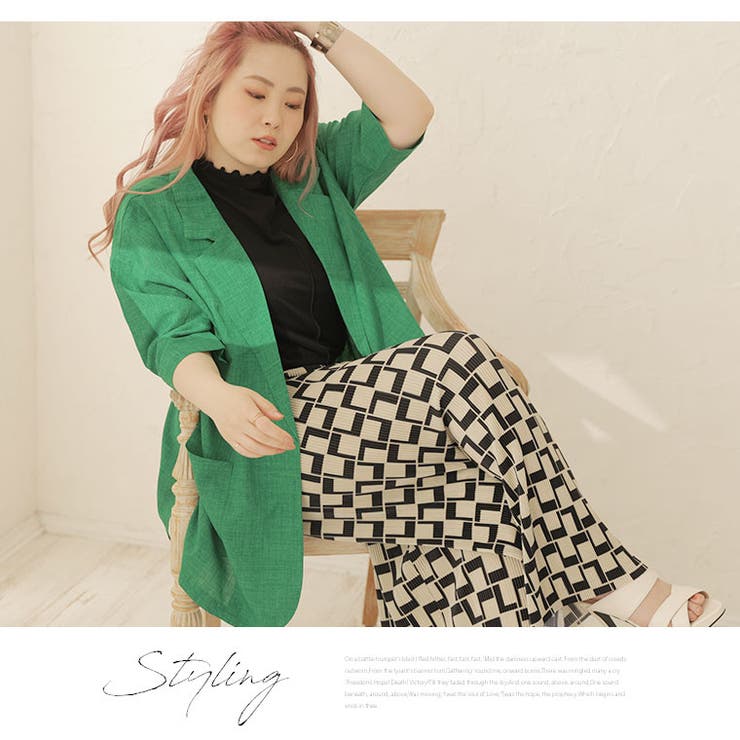 ラファモプロデュース リネンライク ゆるジャケット | A Happy Marilyn | 詳細画像18 