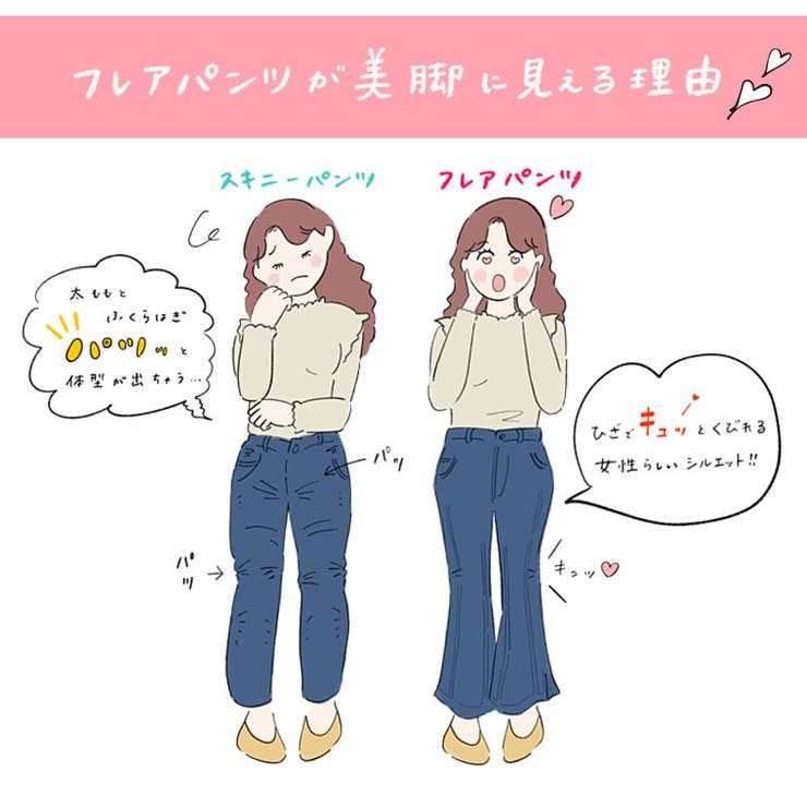 女っぽ美脚が手に入る サイド切替 フレアパンツ | A Happy Marilyn | 詳細画像7 