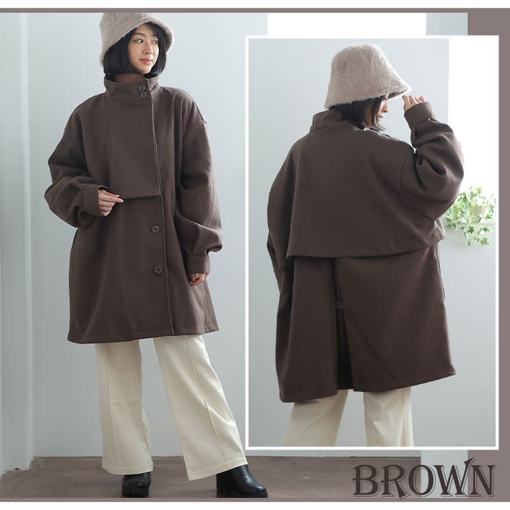 ライトフェイクウール Aライン ミドルコート | A Happy Marilyn | 詳細画像12 