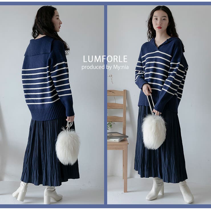 LUMFORLEproducedbyMy:nia セーラー風襟付き ニット | A Happy Marilyn | 詳細画像16 