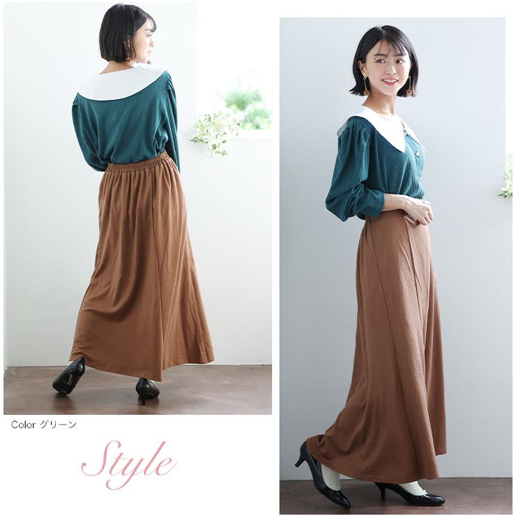 配色 ビッグ襟 リブトップス | A Happy Marilyn | 詳細画像7 