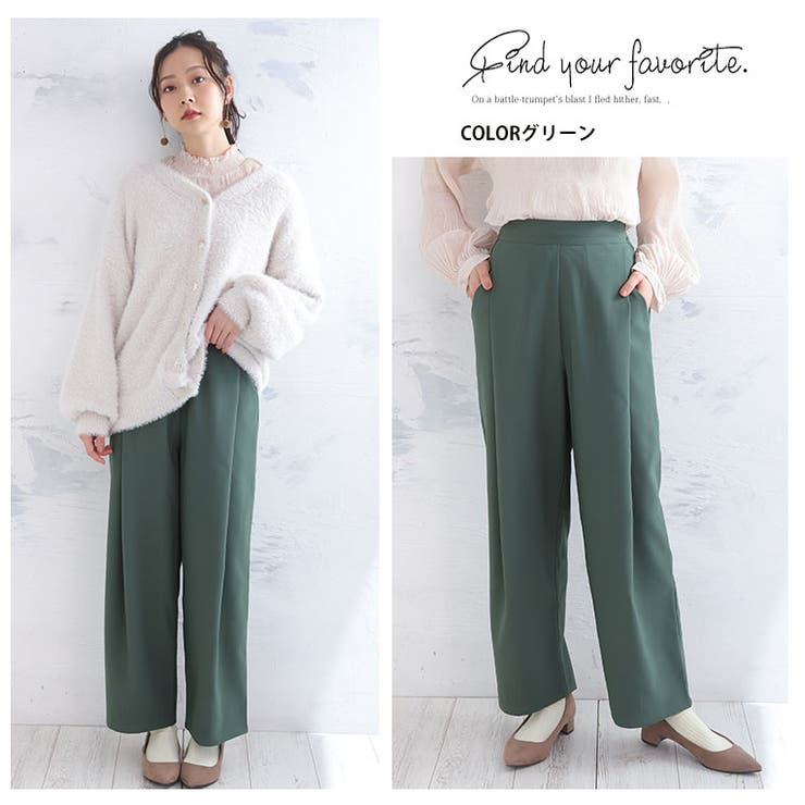 フロントタック使い ワイドパンツ 大きいサイズ | A Happy Marilyn | 詳細画像16 