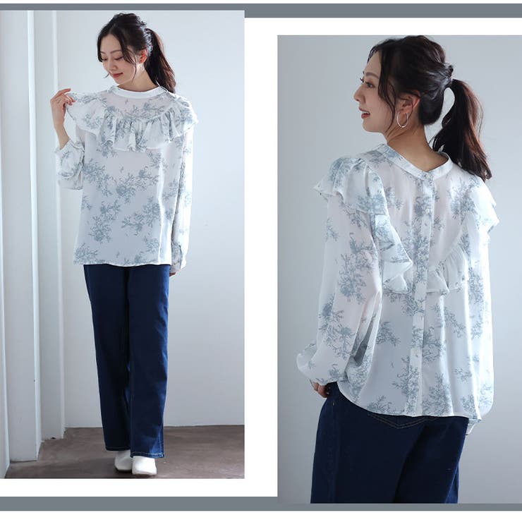 Rin トワルドジュイ柄 2wayブラウス | A Happy Marilyn | 詳細画像15 