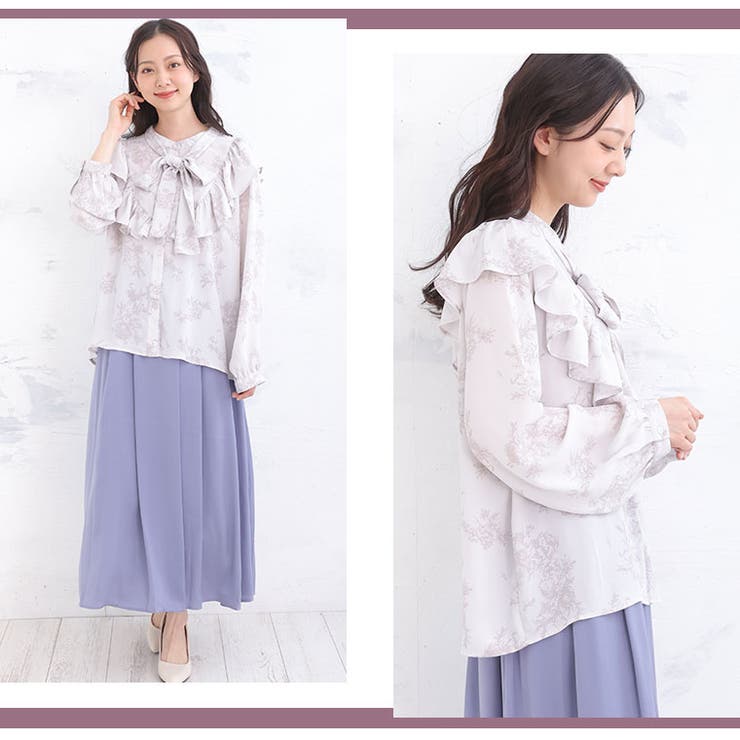 Rin トワルドジュイ柄 2wayブラウス | A Happy Marilyn | 詳細画像17 