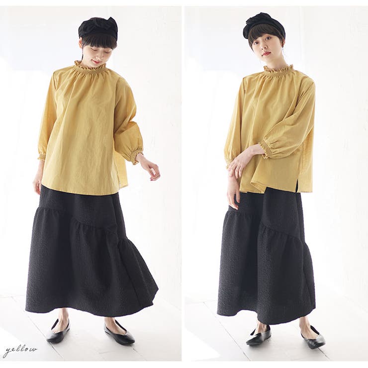 ゆとりMARILYN ハイネック シャーリングブラウス | A Happy Marilyn | 詳細画像10 