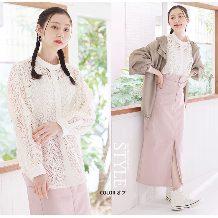 レギュラー丈とロング丈から選べる シアー レースシャツ | A Happy Marilyn | 詳細画像16 