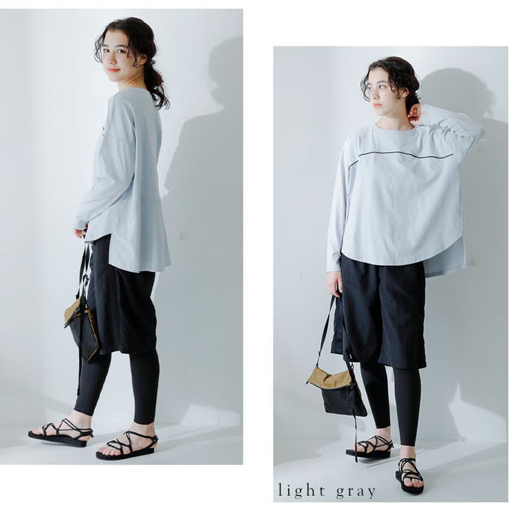 LUMFORLEproducedbyMy:nia 配色パイピング 裾ラウンドTシ… | A Happy Marilyn | 詳細画像11 