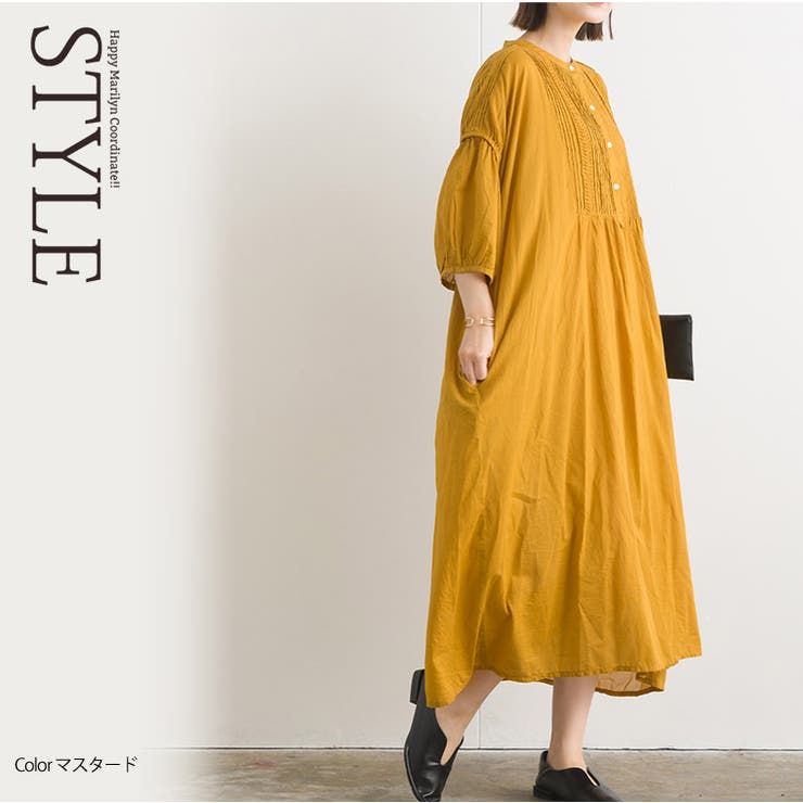 ブザム ピンタック ルーズワンピース | A Happy Marilyn | 詳細画像14 