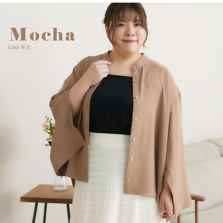 アンバサダーコラボ とろみ素材 袖スリットシャツ | A Happy Marilyn | 詳細画像17 