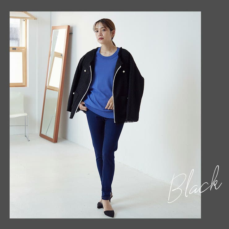 ブラック】Rin ツイード ジャケット[品番：AH000022330]｜A Happy