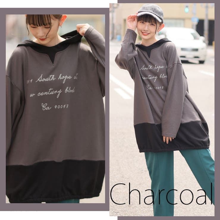 配色デザイン ロゴパーカー 大きいサイズ | A Happy Marilyn | 詳細画像7 