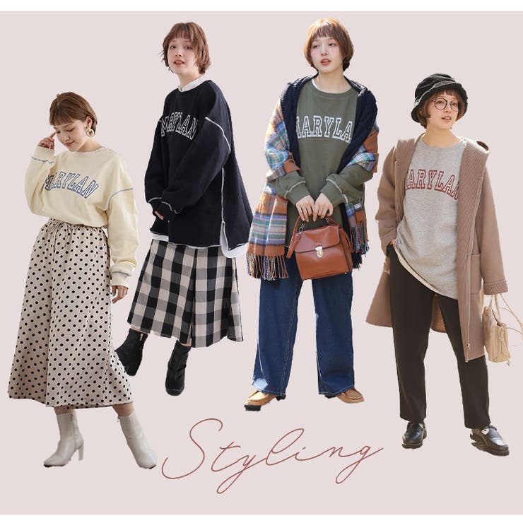 綿100％ 裏起毛 ロゴトレーナー | A Happy Marilyn | 詳細画像18 