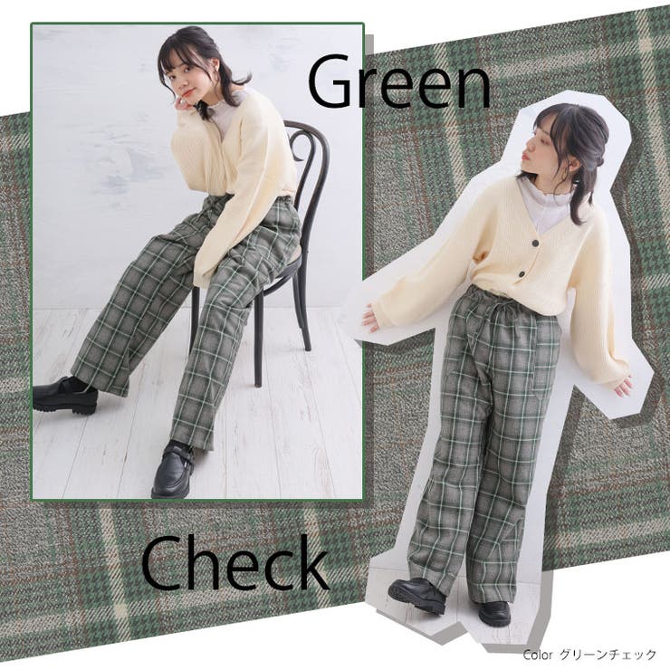 秘密の裏地 裏毛布 チェックパンツ | A Happy Marilyn | 詳細画像12 