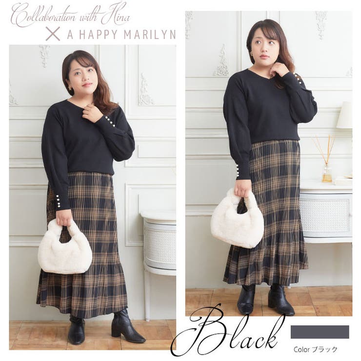 Hinaさんコラボ パール袖 もっちりニット | A Happy Marilyn | 詳細画像8 