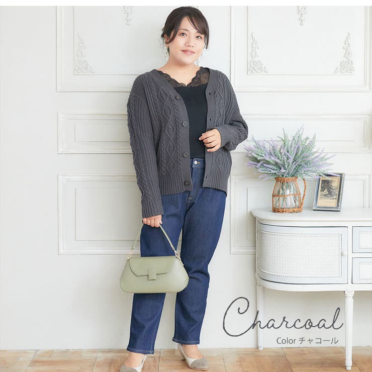 Hinaさんコラボ ケーブル柄 ニットカーディガン | A Happy Marilyn | 詳細画像6 