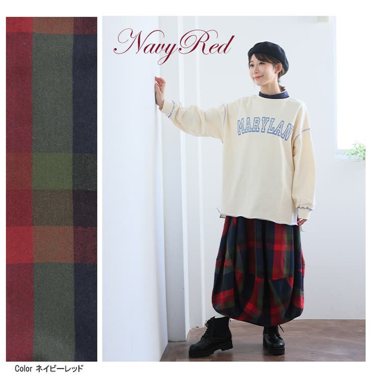 PastelLeaf チェック バルーンスカート | A Happy Marilyn | 詳細画像9 