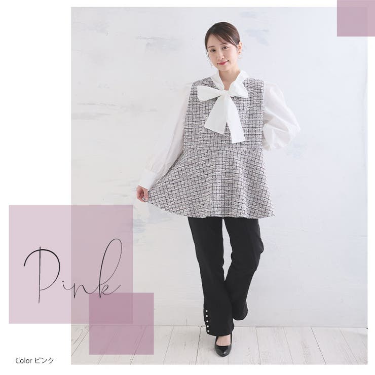 Rin カットツイード リボンタイトップス | A Happy Marilyn | 詳細画像12 