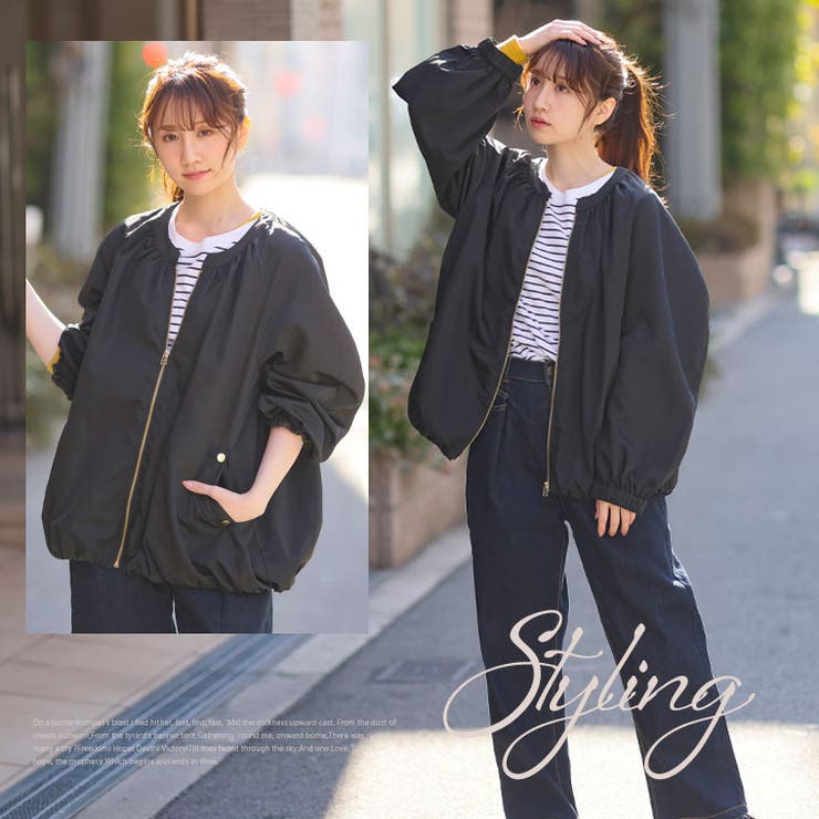 Rin 微光沢ツイル ギャザージャケット | A Happy Marilyn | 詳細画像18 